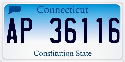 CT license plate AP36116