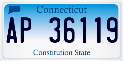 CT license plate AP36119