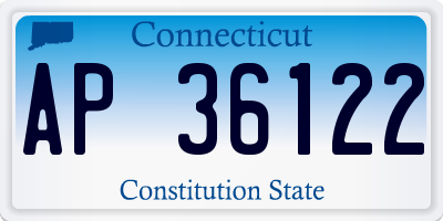 CT license plate AP36122