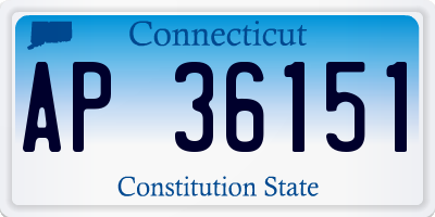 CT license plate AP36151