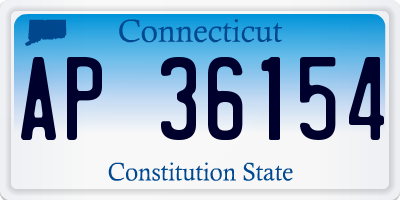 CT license plate AP36154