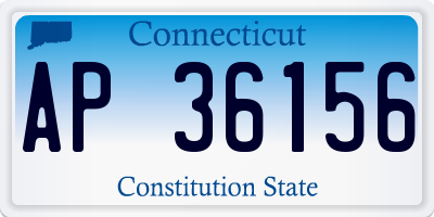 CT license plate AP36156