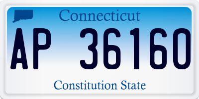 CT license plate AP36160