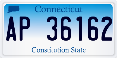 CT license plate AP36162