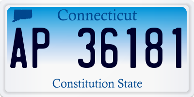 CT license plate AP36181