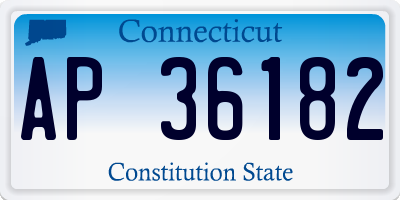 CT license plate AP36182
