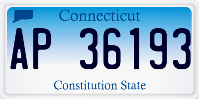 CT license plate AP36193