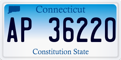 CT license plate AP36220