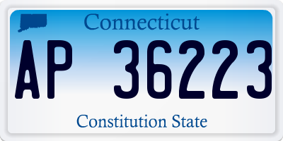 CT license plate AP36223