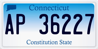 CT license plate AP36227