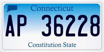CT license plate AP36228