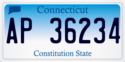 CT license plate AP36234