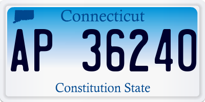 CT license plate AP36240