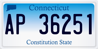 CT license plate AP36251