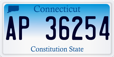 CT license plate AP36254