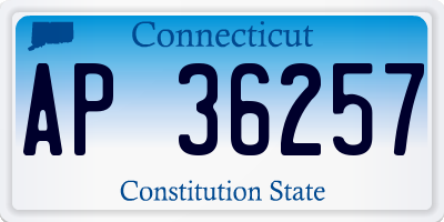 CT license plate AP36257
