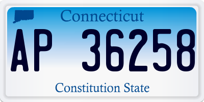 CT license plate AP36258