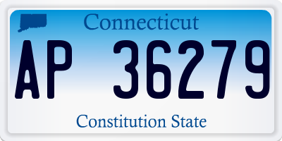 CT license plate AP36279
