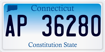 CT license plate AP36280