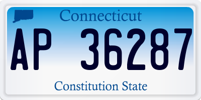 CT license plate AP36287