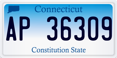 CT license plate AP36309