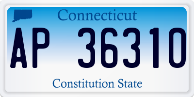 CT license plate AP36310