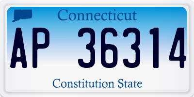 CT license plate AP36314