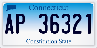 CT license plate AP36321