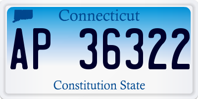 CT license plate AP36322