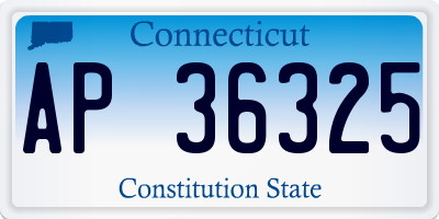 CT license plate AP36325