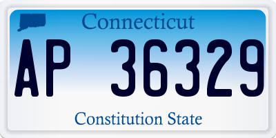 CT license plate AP36329