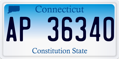 CT license plate AP36340