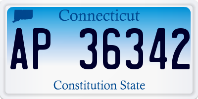 CT license plate AP36342