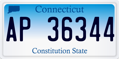 CT license plate AP36344
