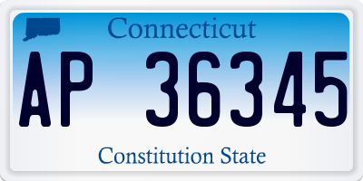 CT license plate AP36345