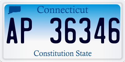 CT license plate AP36346