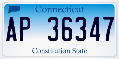 CT license plate AP36347