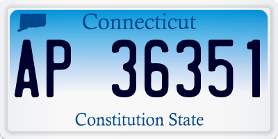 CT license plate AP36351