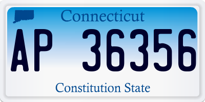 CT license plate AP36356