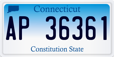 CT license plate AP36361