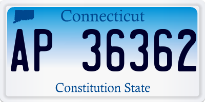 CT license plate AP36362