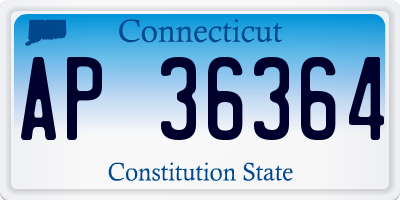 CT license plate AP36364