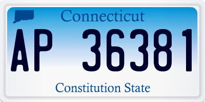 CT license plate AP36381