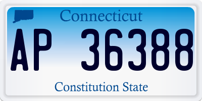 CT license plate AP36388