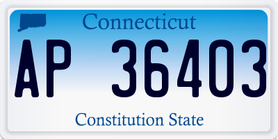 CT license plate AP36403