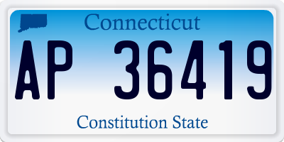 CT license plate AP36419