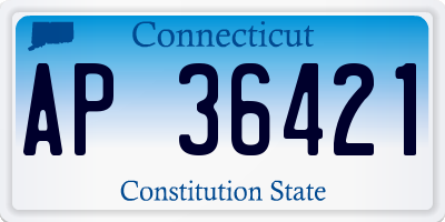 CT license plate AP36421