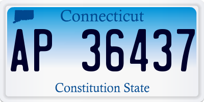 CT license plate AP36437