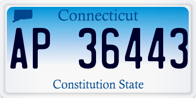 CT license plate AP36443