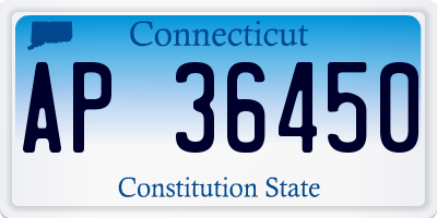 CT license plate AP36450